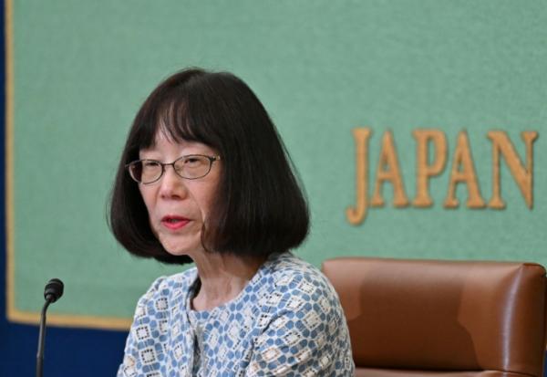La présidente de la Cour pénale internationale (CPI), Tomoko Akane, au Japan National Press Club à Tokyo, le 14 juin 2024