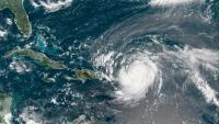 L'ouragan Erin en formation le 16 août 2025, sur une image satellite fournie par les autorités américaines
