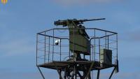Capture d'écran à partir d'une vidéo non datée diffusée par l'armée de l'air ukrainienne le 1er octobre 2026 montrant le canon robotisé doté d'une IA conçu pour intercepter les nouveaux drones russes à réaction