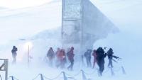 Vue de l'entrée la Réserve mondiale de semences du Svalbard, lors de son inauguration officielle, le 26 février 2008