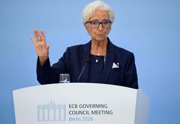 La présidente de la BCE Christine Lagarde lors d'une conférence de presse à Berlin, 10 septembre 2026