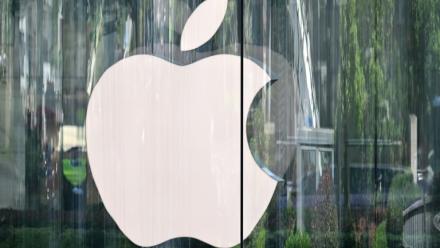 Logo Apple à Shanghai le 14 avril 2025.