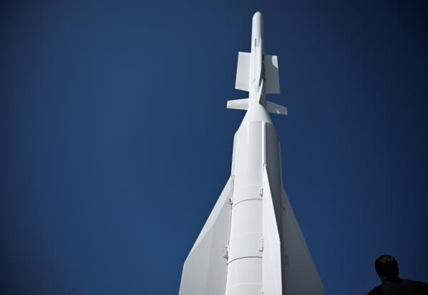 Le missile Aster de groupe européen MBDA présenté au salon du Bourget, le 18 juin 2025