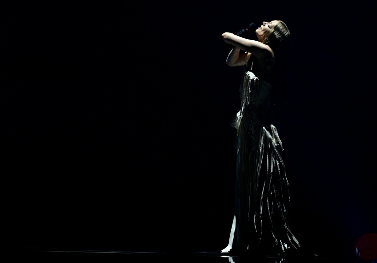 La candidate de l'Ukraine, Leleka, lors de la finale de l'Eurovision à Vienne, en Autriche, le 16 mai 2026.