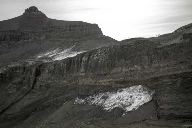 Ce qu'il reste du Dar Glacier, en Suisse, le 24 septembre 2026