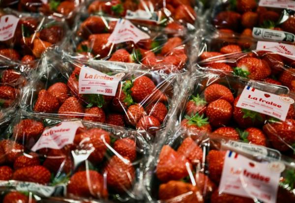 Des fraises dans un supermarché Grand Frais à Salaise-sur-Sanne, en Isère, le 21 mai 2026