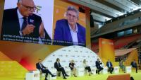 Les principaux candidats à l'élection présidentielle passent un grand oral devant des chefs d'entreprises, à Paris le 27 août 2026
