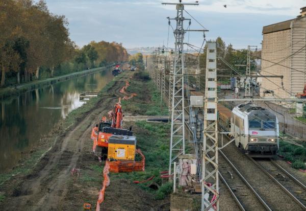 Chantier de la ligne à grande vitesse du Sud-Ouest le 11 novembre 2024 à Saint-Jory