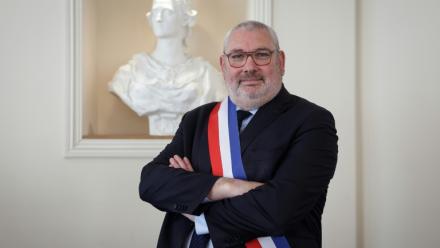 Le maire RN de Carcassonne, Christophe Barthès, à Carcassonne le 29 mars 2026