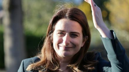 La secrétaire nationale des Ecologistes Marine Tondelier, le 17 mars 2026 à Vitry-sur-Seine, dans le Val-de-Marne 