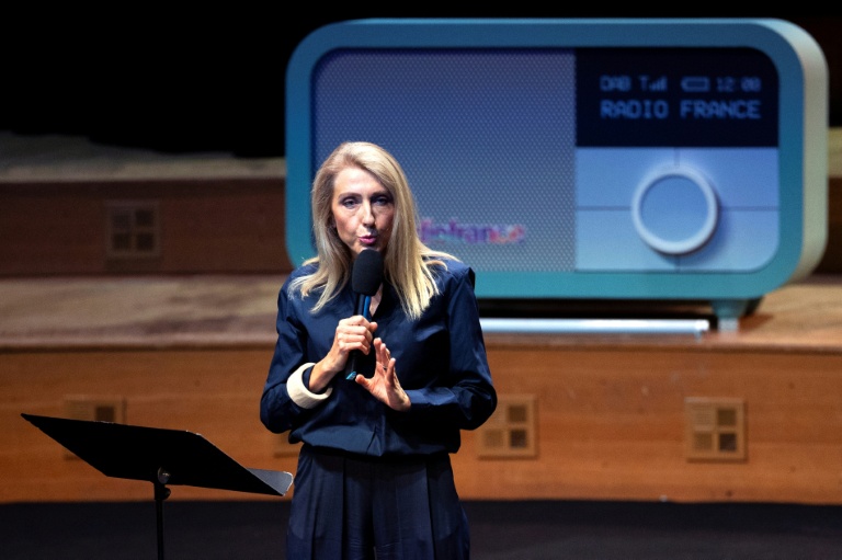La PDG de Radio France, Sibyle Veil, lors de la conférence d'automne à la Maison de la Radio et de la Musique, siège de Radio France, le 4 septembre 2025 à Paris
