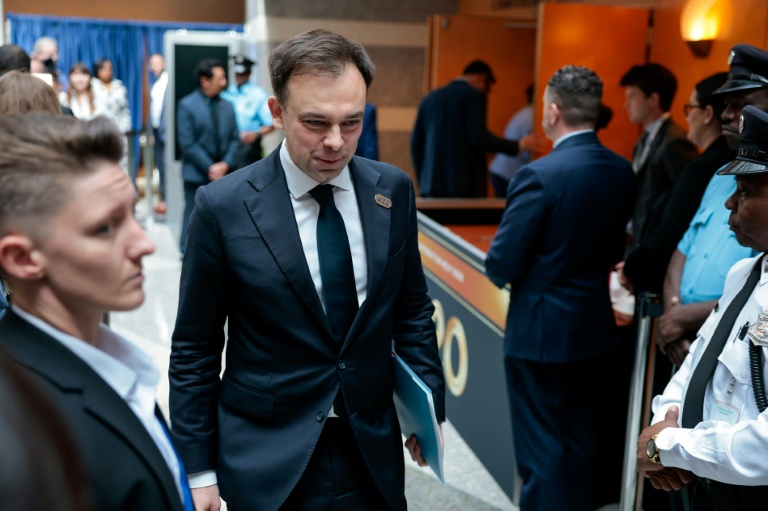 Le ministre polonais des Finances et de l'Économie Andrzej Domanski, à Washington 16 avril 2026.