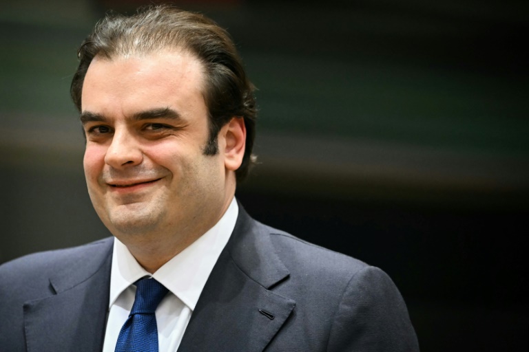 Le nouveau président de l'Eurogroupe, le Grec Kyriakos Pierrakakis, à Bruxelles, le 11 décembre 2025