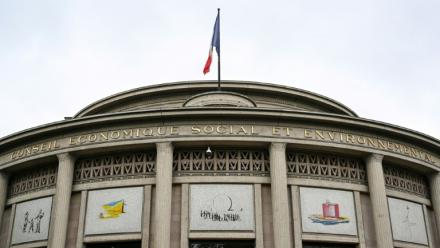 Le bâtiment du Conseil économique, social et environnemental (Cese) au Palais d'Iéna à Paris, le 28 mai 2025