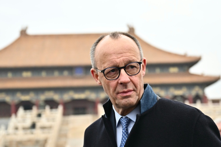 Le chancelier allemand Friedrich Merz visite la Cité interdite à Pékin, le 26 février 2026