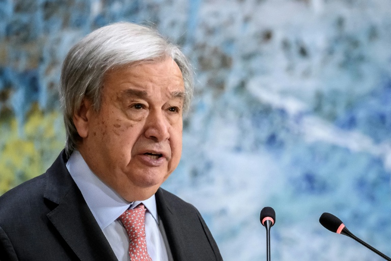 Le secrétaire général de l'ONU Antonio Guterres à Genève le 23 février 2026