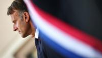 Le président de la République Emmanuel Macron le 17 août 2026 à Bormes-les-Mimosas, dans le Var