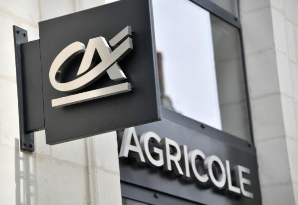 Le logo de la banque Crédit Agricole, à Nantes, le 4 juin 2017
