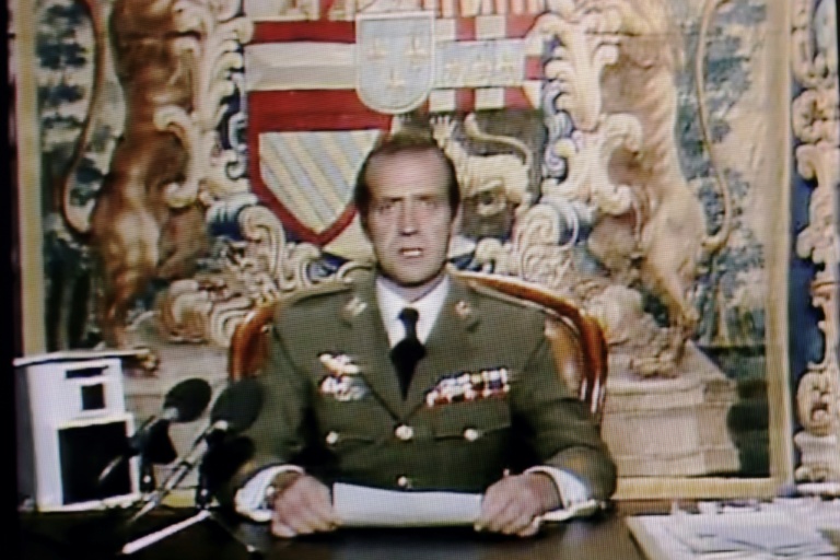 Le roi Juan Carlos s'adresse à la nation, condamnant la tentative de coup d'Etat, le 24 février 1981