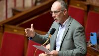 Le député de Gironde Loïc Prud'homme le 16 octobre 2024 à l'Assemblée nationale à Paris