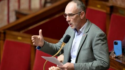 Le député de Gironde Loïc Prud'homme le 16 octobre 2024 à l'Assemblée nationale à Paris