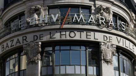 La façade du BHV Marais, dans le centre de Paris, le 5 octobre 2025 