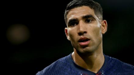 Le défenseur marocain du Paris Saint-Germain, Achraf Hakimi lors du match de football comptant pour le premier tour de l'UEFA Champions League, entre le PSG et l'Atalanta Bergame, au Parc des Princes à Paris, le 17 septembre 2025