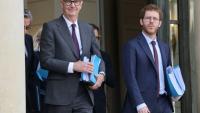 Le ministre de l'Economie Roland Lescure et le ministre des Comptes publics David Amiel, à Paris le 1er octobre 2026