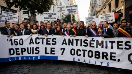 Une manifestation contre l'antisémitisme à Marseille, le 12 novembre 2023