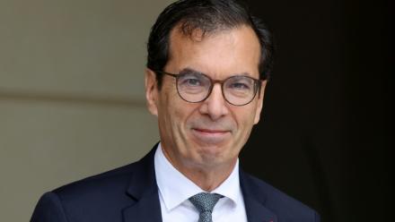 Le ministre du Travail, Jean-Pierre Farandou, à la sortie de l'Elysée, le 6 mai 2026 à Paris
