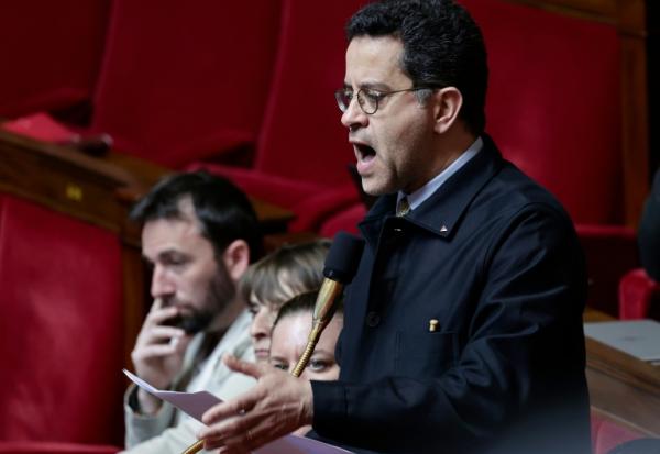L'Insoumis Gabriel Amard, le 9 avril 2025, à l'Assemblée nationale à Paris