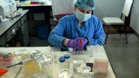 Un scientifique réalise un test ADN au Laboratoire national de médecine légale à Lalitpur, près de Katmandou, au Népal, le 19 septembre 2026