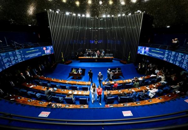 La salle plénière du Sénat brésilien lors d'une séance à Brasilia, le 14 octobre 2026