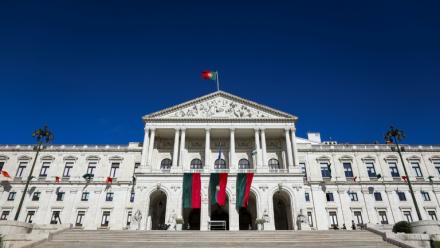 Le Parlement portugais à Lisbonne, le 25 avril 2024, à l'occasion du 50e anniversaire de la Révolution des œillets