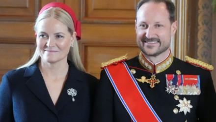 Le prince héritier Haakon de Norvège et son épouse la princesse Mette-Marit, le 24 mars 2026 à Oslo