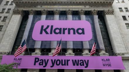 Lors de l'introduction à la Bourse de New York du prestataire de services de paiement suédois Klarna, le 10 septembre 2025