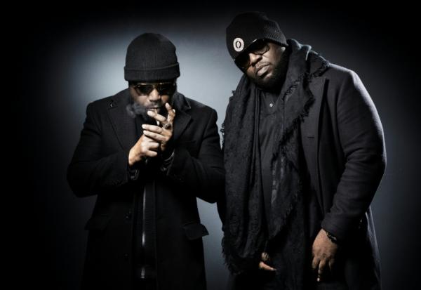 Les membres d'Arsenik Lino et Calbo (D) à Paris le 30 janvier 2018