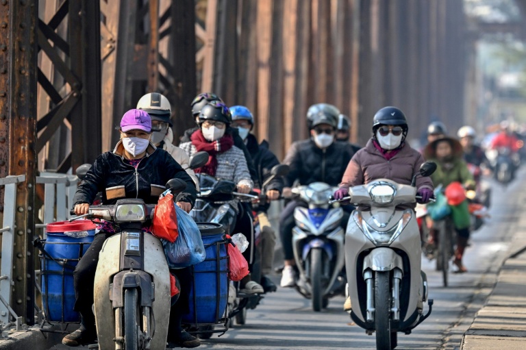 Des deux-roues à Hanoï le 3 janvier 2025