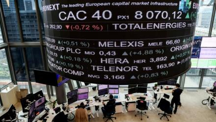 Euronext, dans le quartier d’affaires de La Défense, à l’ouest de Paris, le 9 octobre 2025.