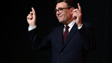 Andy Burnham, confirmé comme nouveau chef du Labour et prochain Premier ministre, lors de la "conférence extraordinaire" du Parti travailliste, le 17 juillet 2026 à Londres