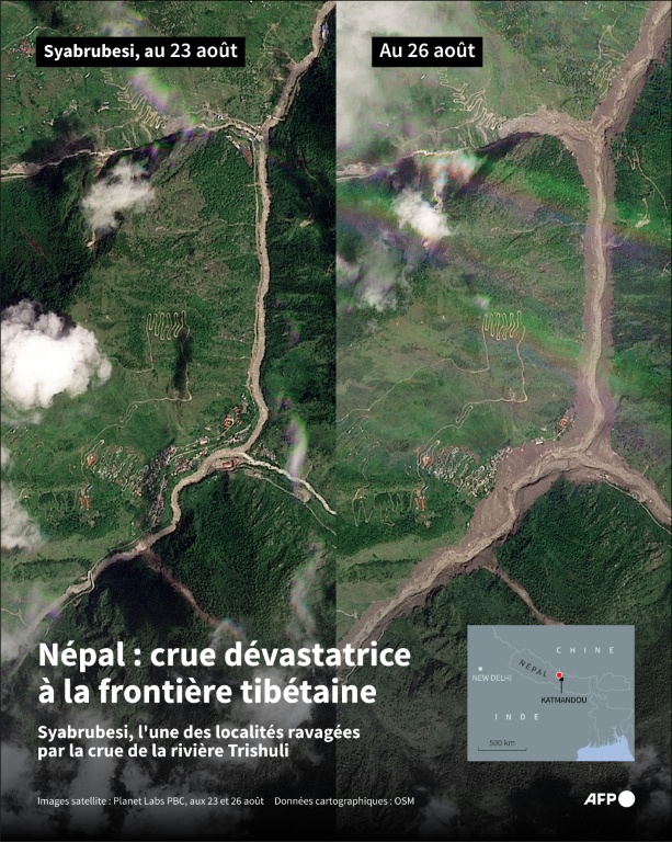 Népal : crue dévastatrice à la frontière tibétaine