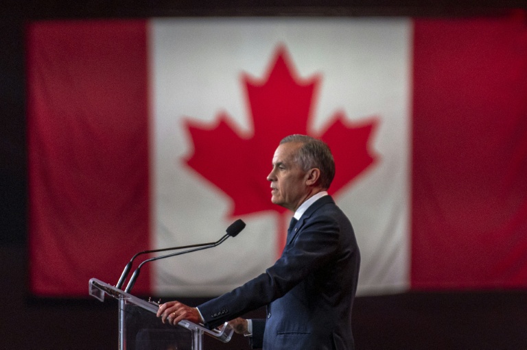 Le Premier ministre canadien Mark Carney s'exprime lors du congrès national du Parti libéral, à Montréal, au Canada, le 11 avril 2026