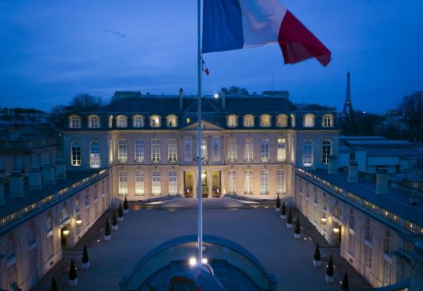 Vue du palais de l'Elysée à Paris, le 12 mars 2019