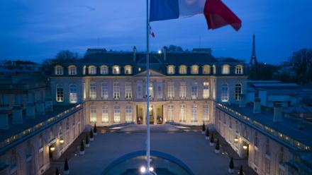 Vue du palais de l'Elysée à Paris, le 12 mars 2019
