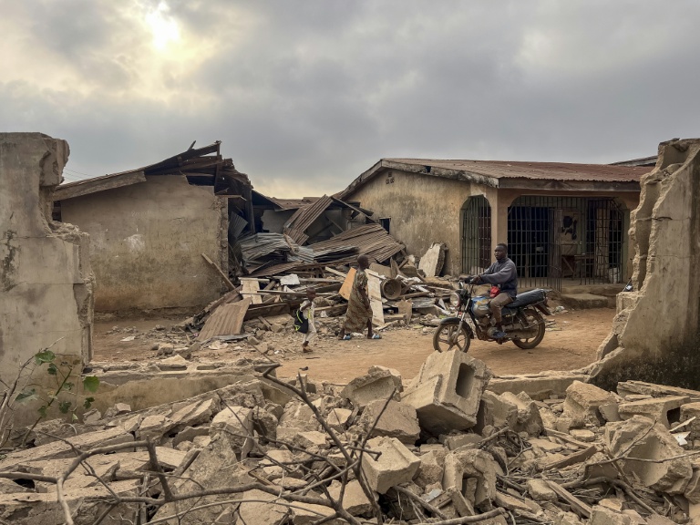 Photo de maisons détruites à Offa, dans l'Etat de Kwara, le 27 décembre 2027