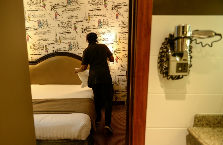 Dans une chambre d'hôtel à Paris, le 20 décembre 2019