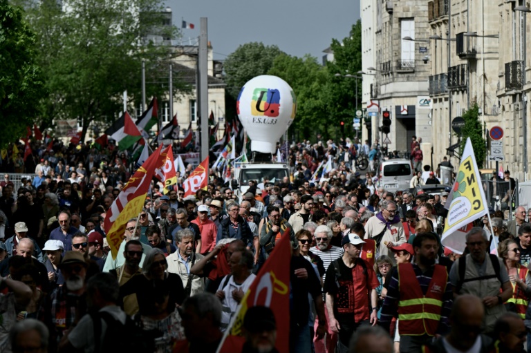 Manifestation à l'occasion de la Journée internationale des travailleurs, le 1er mai 2025 à Bordeaux