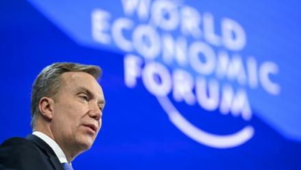 Le président et directeur général du Forum économique mondial, Börge Brende, à Davos, le 22 janvier 2026 en Suisse