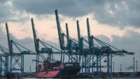 Le port de Marseille-Fos lors d'une grève de 24 heures des dockers, le 30 octobre 2026 dans les Bouches-du-Rhône