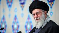 Photo fournie par le bureau du guide suprême iranien Ali Khamenei le montrant lors d'un rassemblement religieux à Téhéran le 19 février 2026